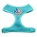 Unconditional Love Paw Flag USA Screen Print Soft Mesh Harness Aqua Medium UN788461